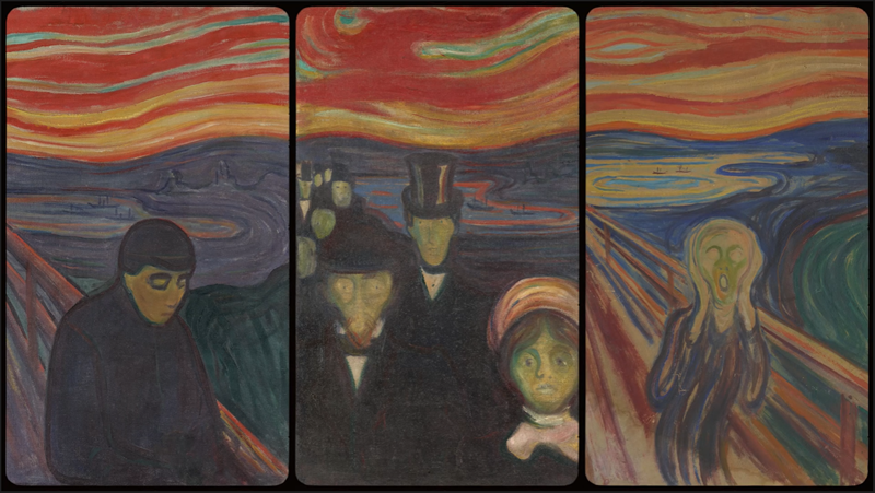 Despair (1894), Anxiety (1894) and The Scream (1910?)