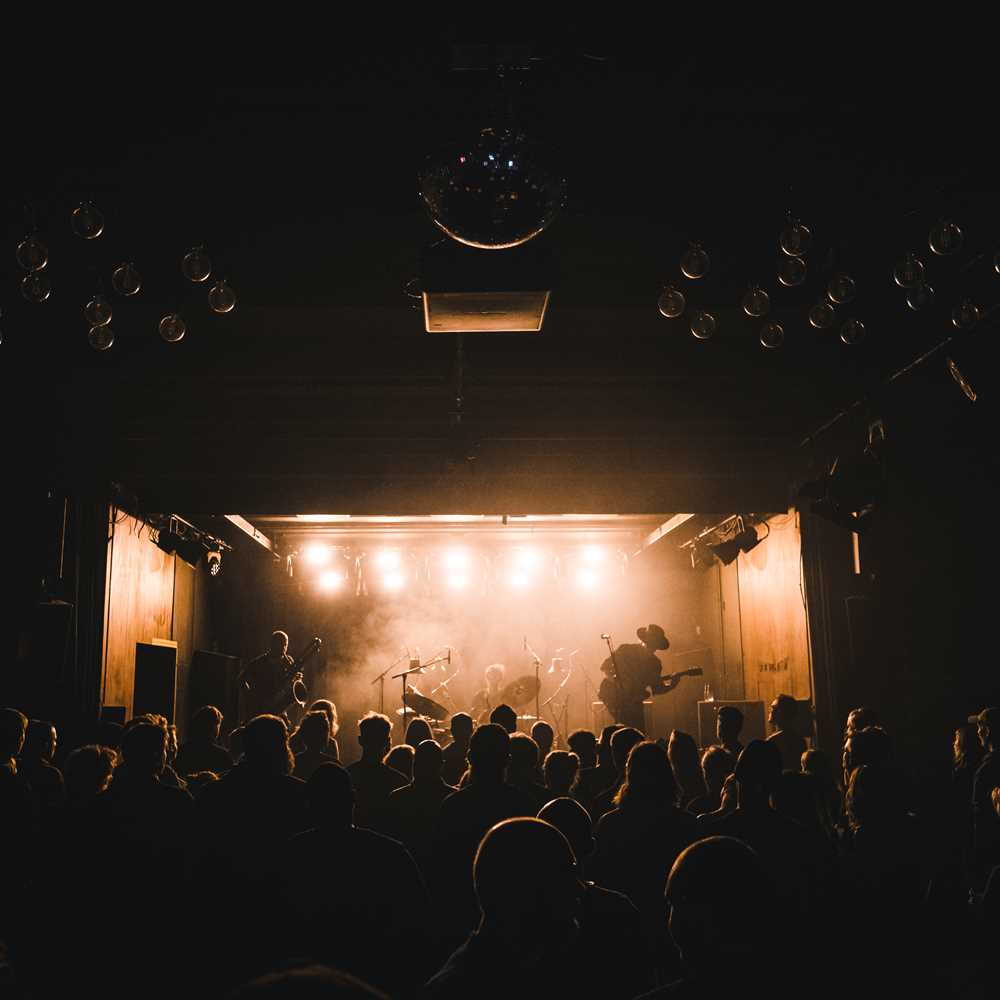 Bilde av et band som spiller for en fullsatt sal.