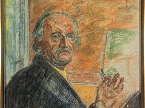 Selvportrett med pastellstift (1943)