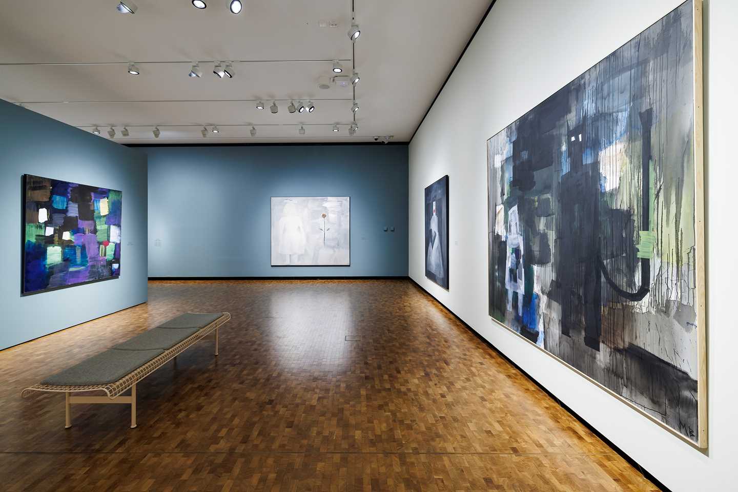 Installasjonsbilde fra utstillingen "Marianne Bratteli – Hjertebank". Foto: Kilian Munch © Munchmuseet