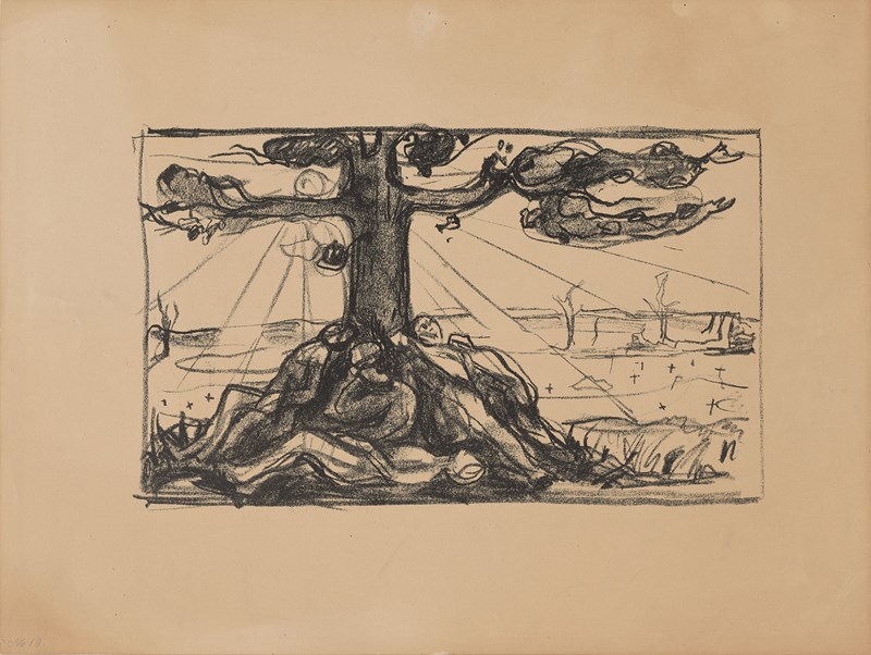 Edvard Munch, Treet I, 1916. Litografi.