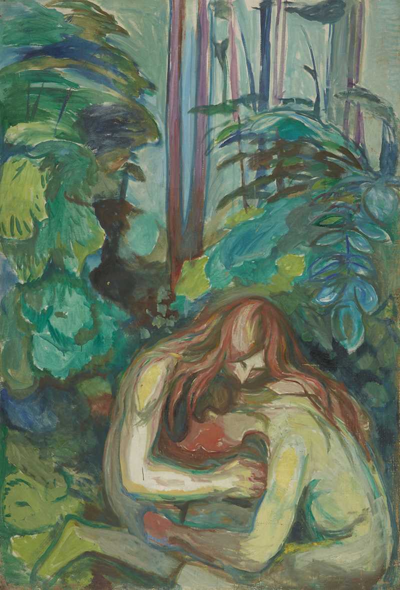 Edvard Munch, Vampyr i skogen, 1924–25. Olje på lerret.