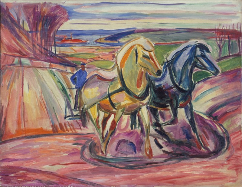Edvard Munch: Vårpløying Olje på lerret, 1916. Foto © Munchmuseet