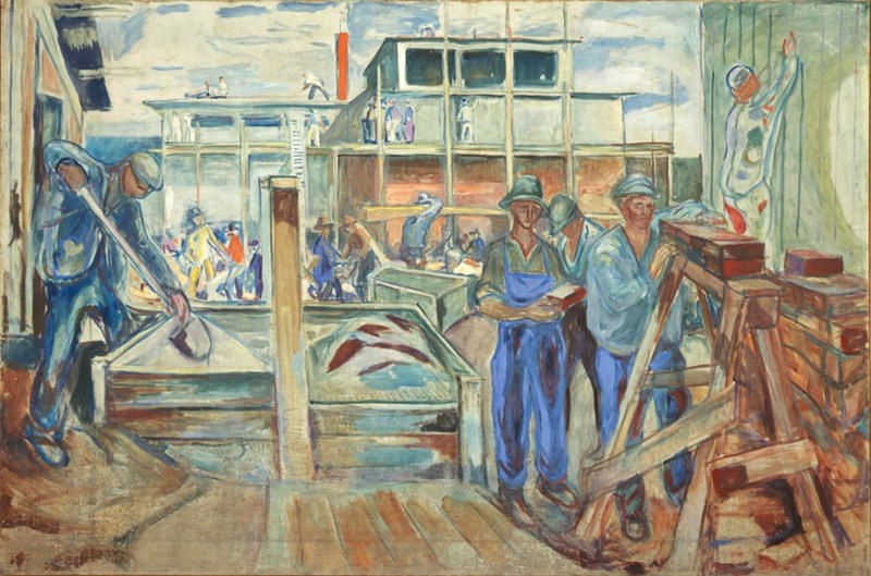 Edvard Munch: Vinteratelieret under bygging, 1929. Foto © Munchmuseet